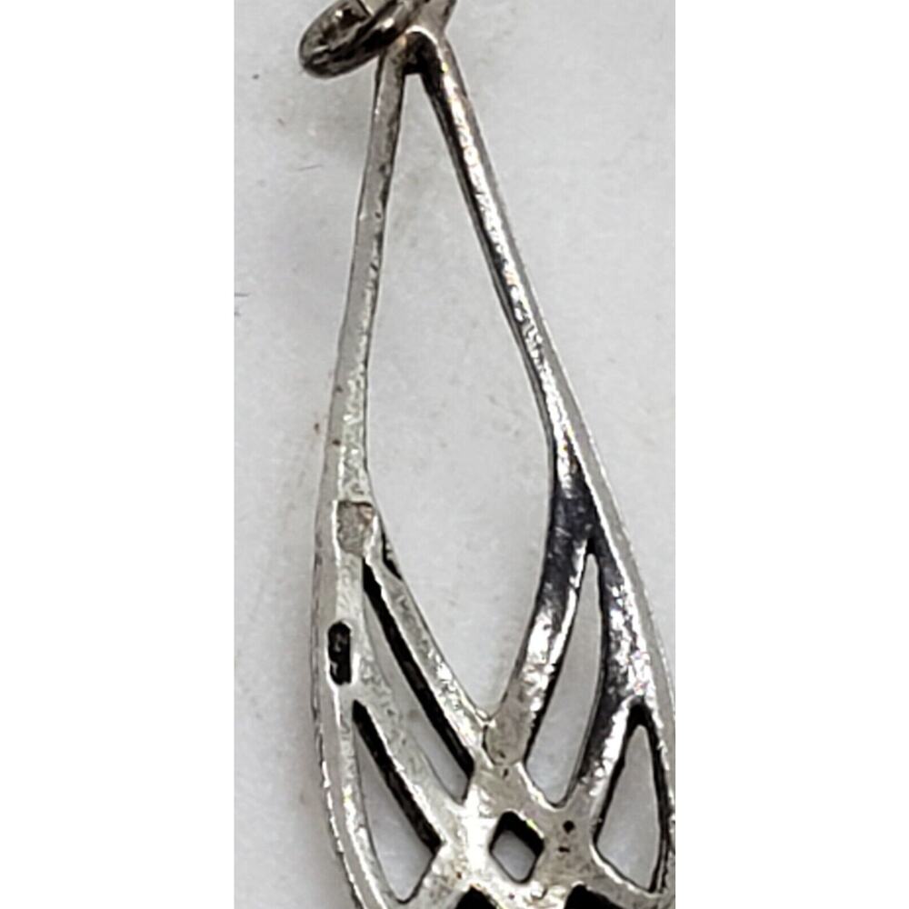 Vintage Y2K Sterling Silver Celtic 925 Earrings hooks Beaded Long Dangle - Picture 3 of 5